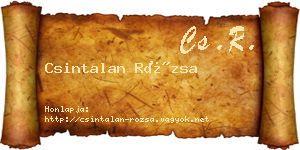 Csintalan Rózsa névjegykártya